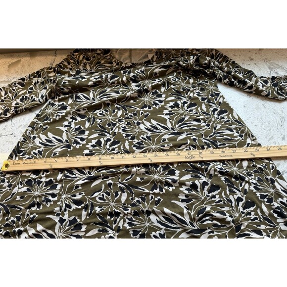 Garnet Hill Dress Size Small Green Floral Seamed Knit Trapeze Stretch Flowy NWT - Picture 9 of 10